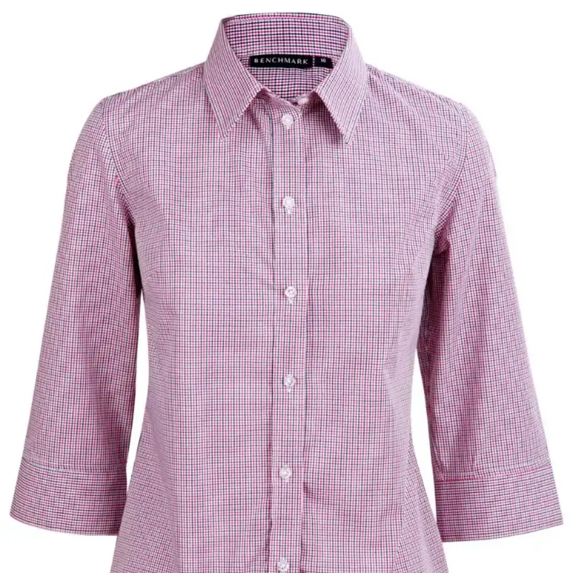 Picture of Winning Spirit, Ladies Mini Gingham 3/4 Sleeve Shirt